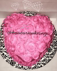 Image 1 of Heart Shaped Rosette Cake