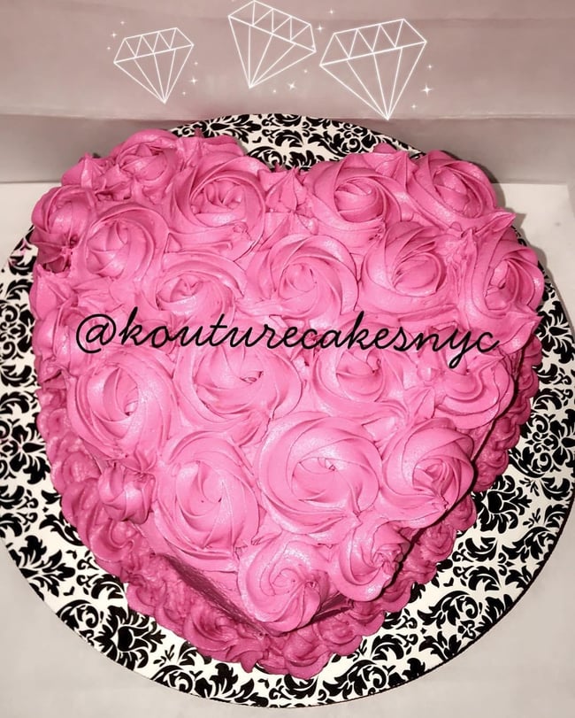 Heart Shaped Rosette Cake