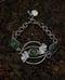 Image of Art Nouveau Ginkgo Leaf Rosecut Serpentine Handmade Chain Bracelet