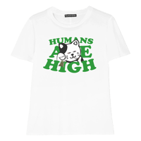 WHITE "HUMANS ARE HIGH" TEE