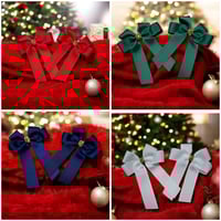 Image 1 of 4" bows with tinsel centers