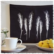 Image of Tea Towel: 100% Linen <i>'Wheat' on Black</i>