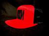 "NIXXIN" Logo 7 Panel Flat Bill Trucker Hat (Red/Blk)