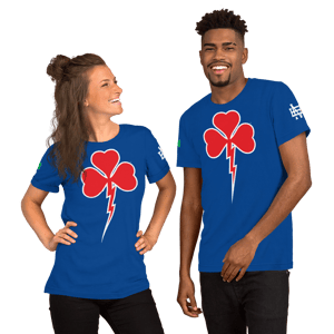 Image of Shamrock Lightning Bolt Blue T-Shirt