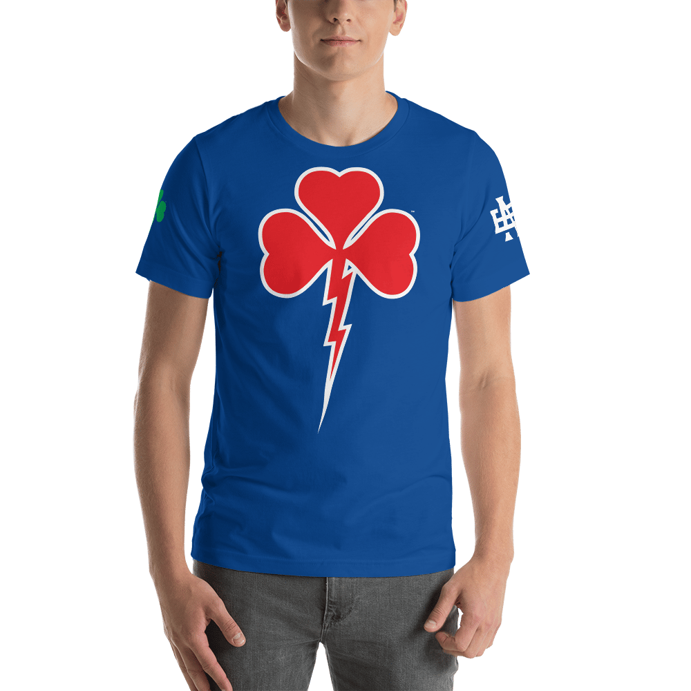 Image of Shamrock Lightning Bolt Blue T-Shirt