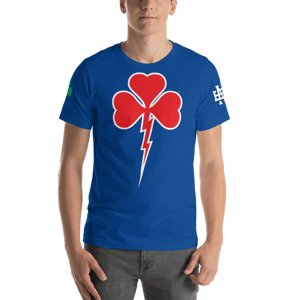 Image of Shamrock Lightning Bolt Blue T-Shirt