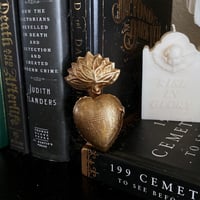 Image 2 of Sacred Chicken Heart Locket - Golden Bronze