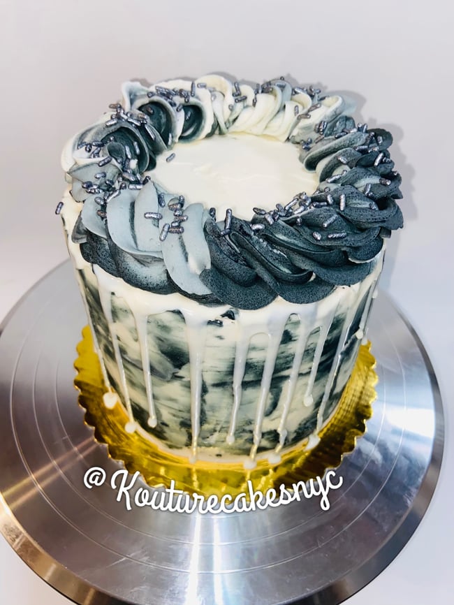 Marble drip cake