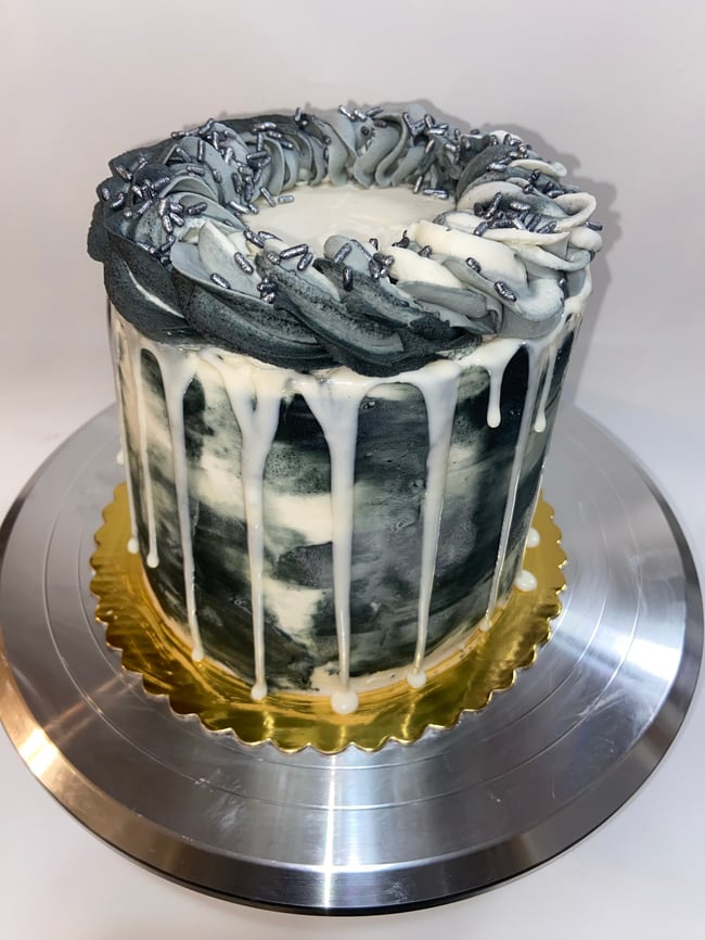 Marble drip cake