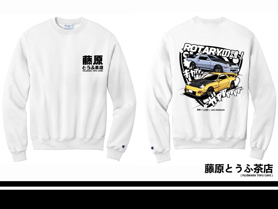 Image of < ROTARY SPIRIT / Rotaryの魂 > Crewneck Sweater (White)