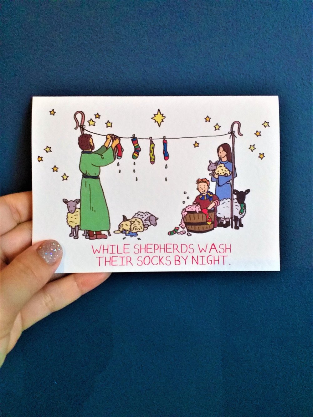 Image of Shepherds' socks - A6 Christmas card with envelope