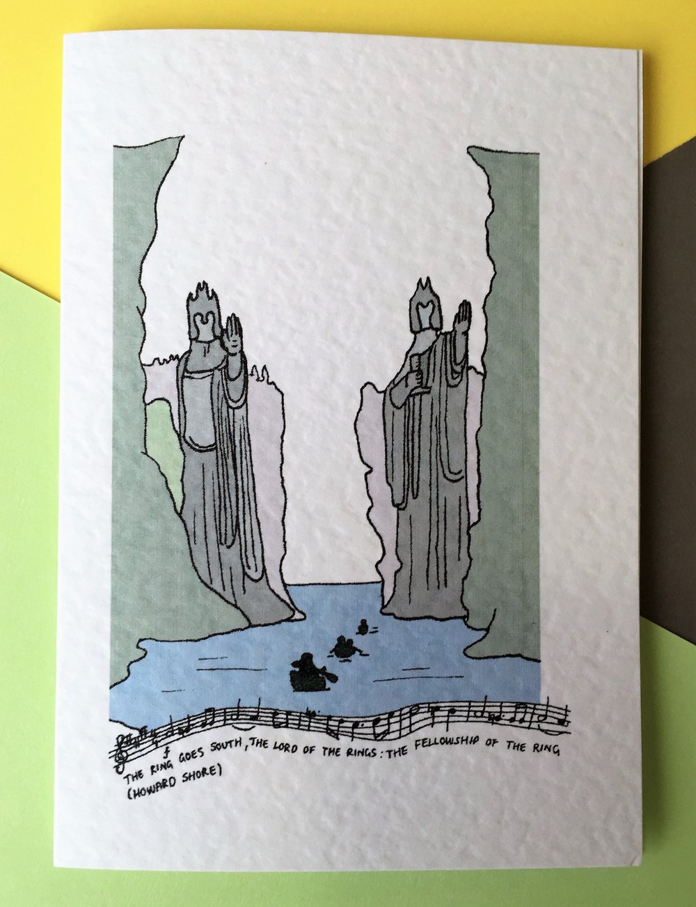 Image of Lord of the Rings - The Fellowship of the Ring statues with theme music A6 card with envelope