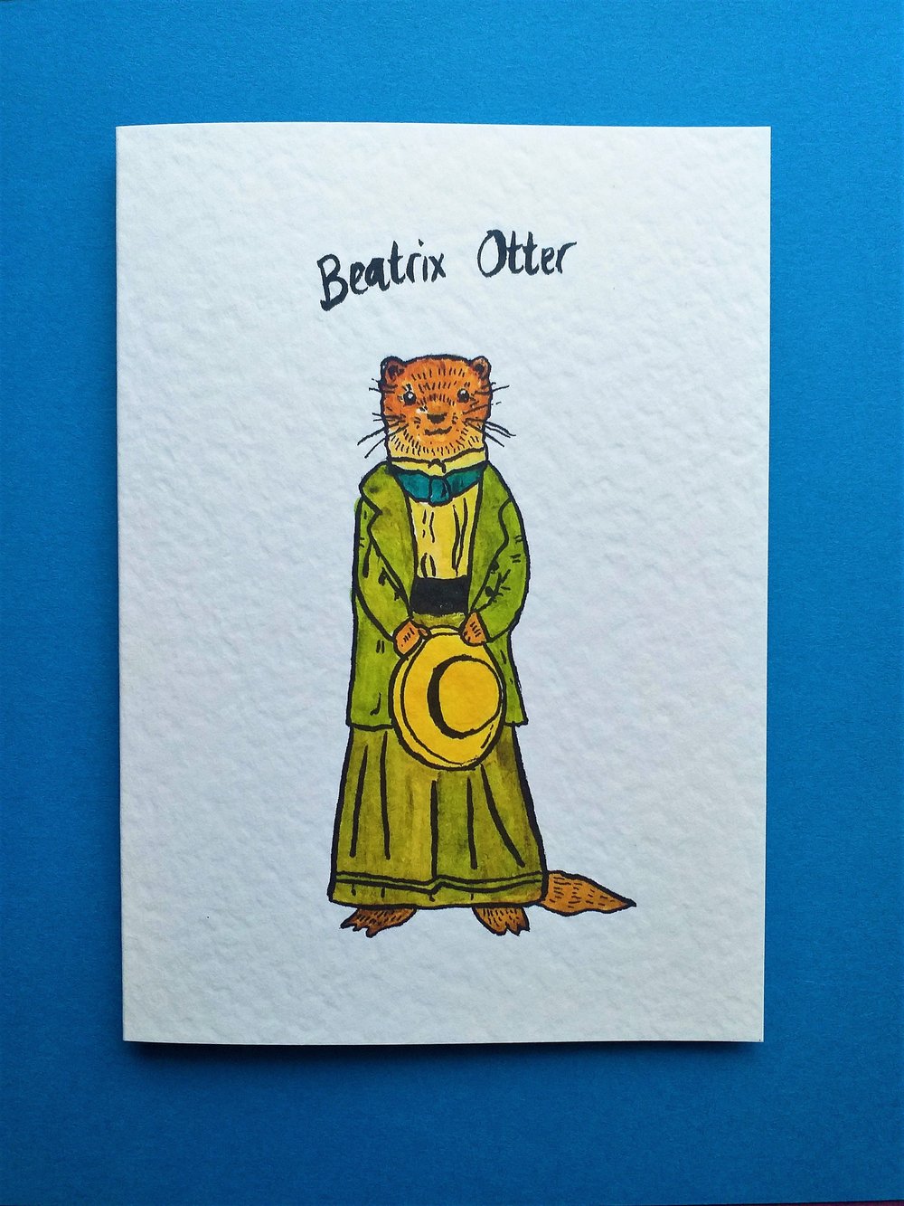 Image of Beatrix Otter watercolour A6 card with envelope