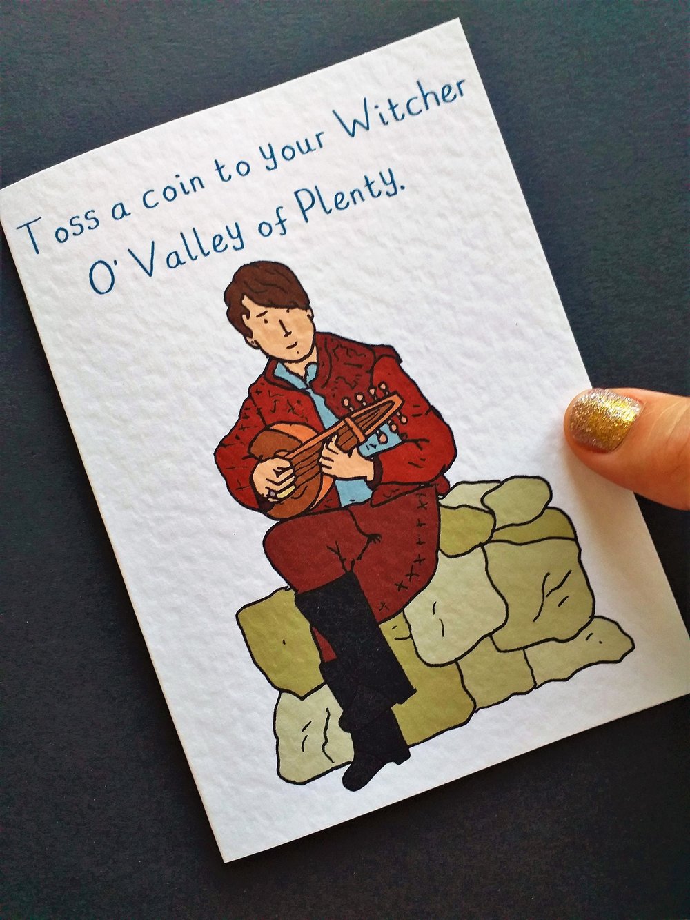 Image of The Witcher - Jaskier "Toss a coin to your witcher" A6 card with envelope