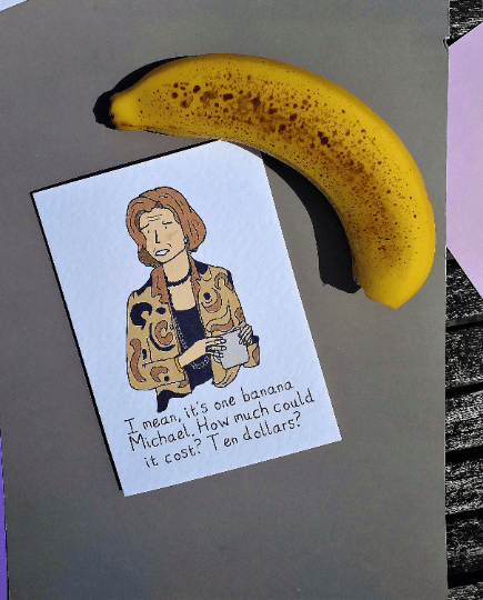 Image of Arrested Development - Lucille Bluth one banana A6 card with envelope