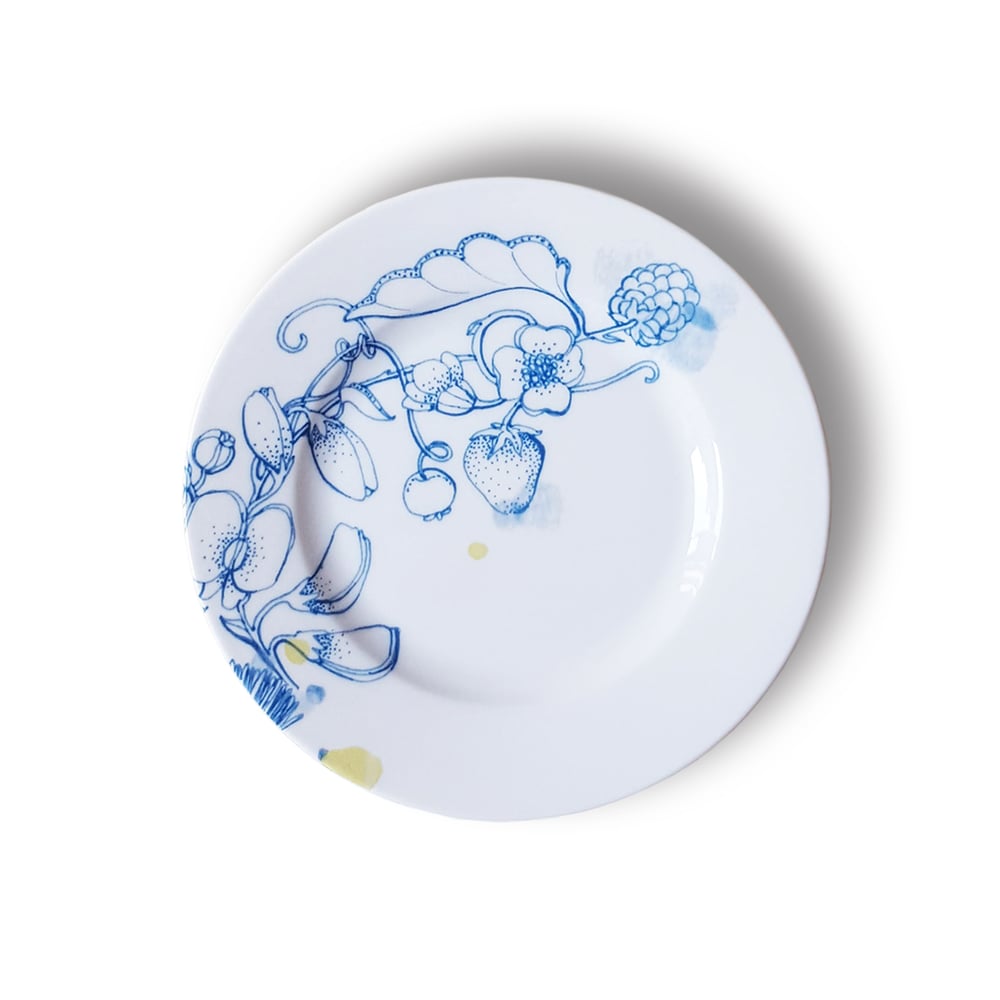 Image of Blue Summer Bread Plate "B"