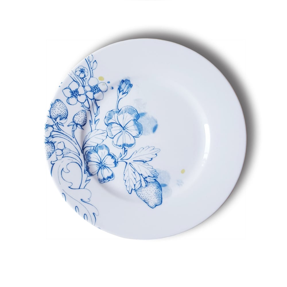 Image of Blue Summer Dessert Plate "A"