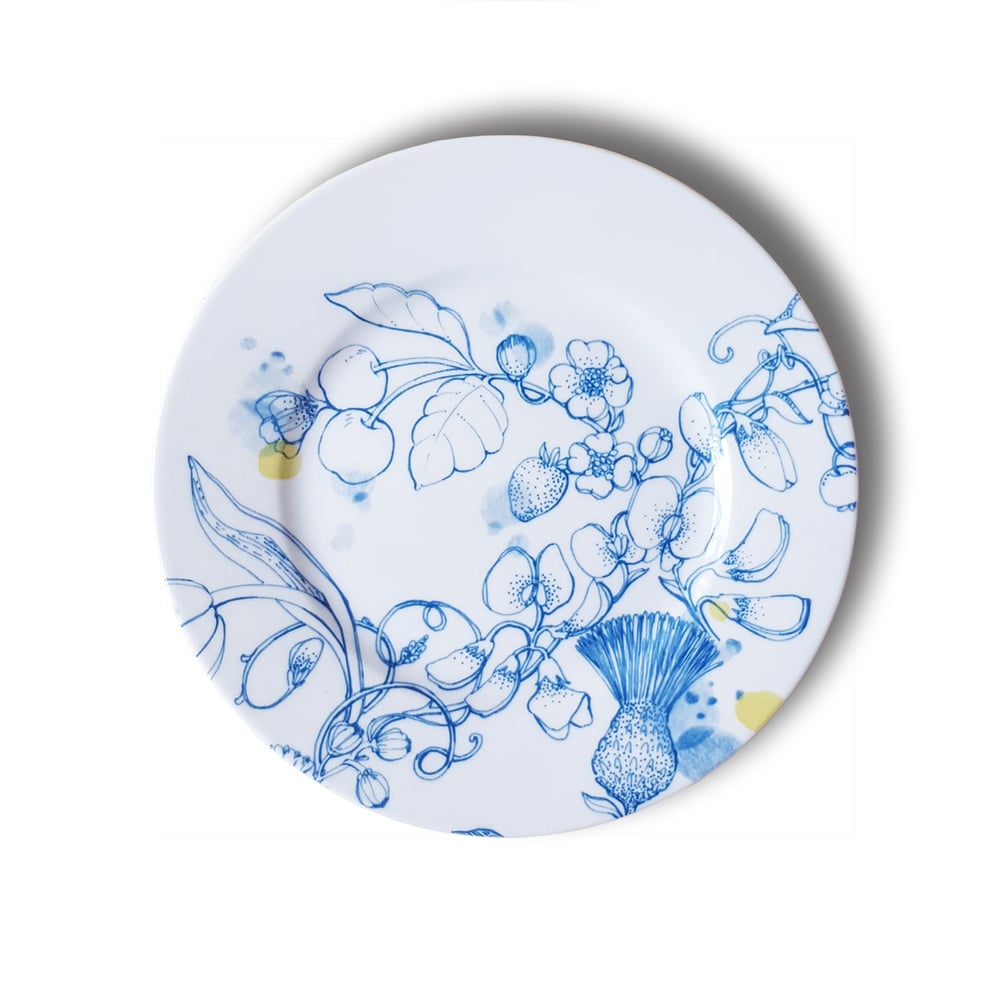 Image of Blue Summer Dessert Plate "B"