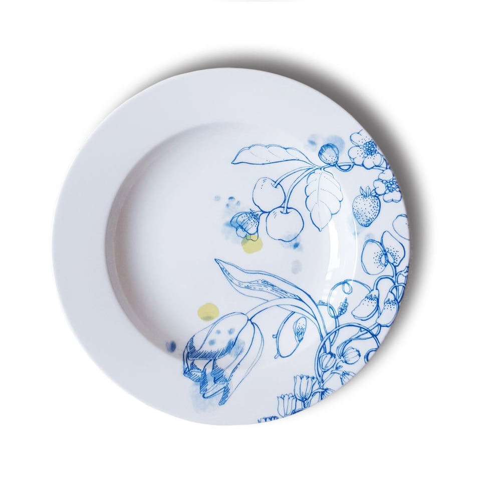 Image of Blue Summer Pasta Plate "A"