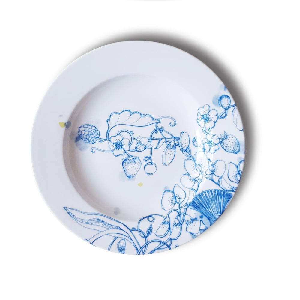 Image of Blue Summer Pasta Plate "B"