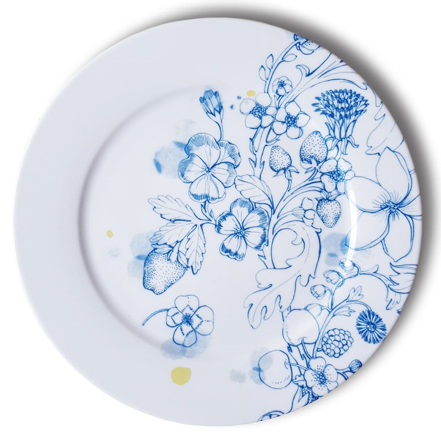 Image of Blue Summer Dinner Plate "A"