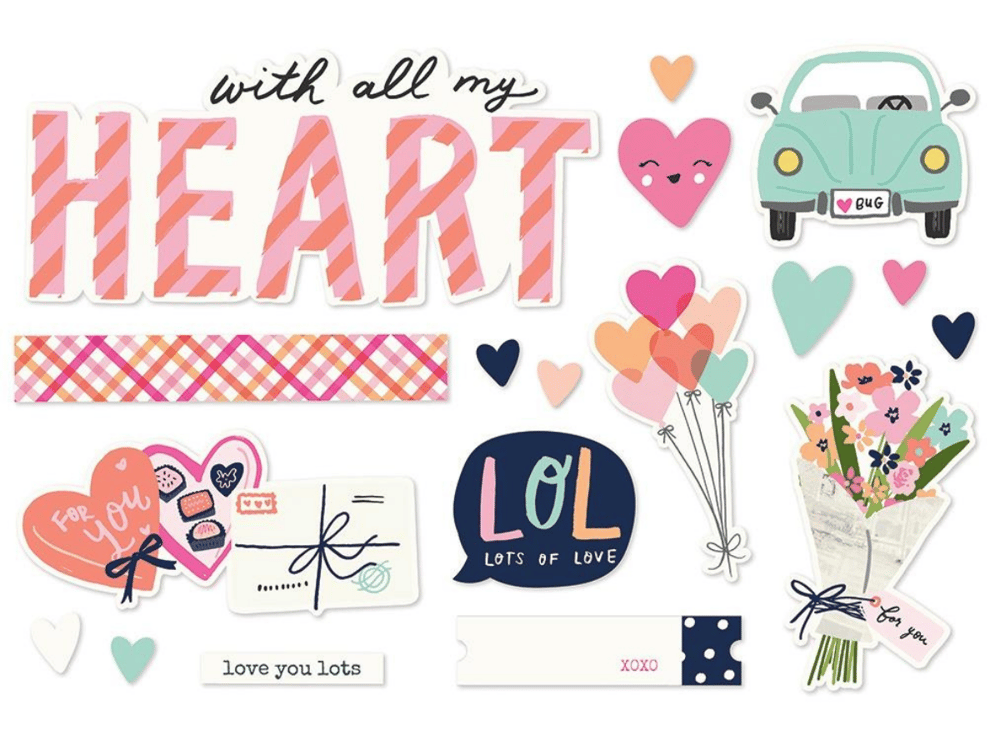 Image of Simple Stories Page Pieces | With All My Heart 