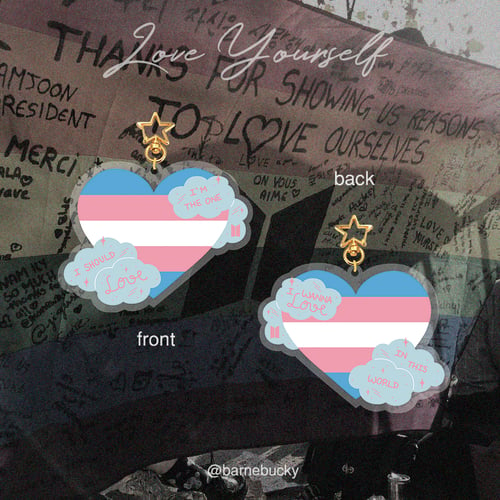 Image of Love Yourself ♡ Trans flag [acrylic charm]