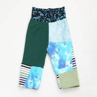 Image 1 of patchwork green blue tiedye courtneycourtney sweatpants warm 12/18m baby gift pants