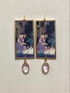 UN Postage Stamp Earrings - Purple