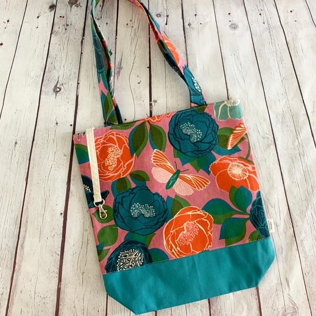 Market Tote Melody Miller Stay Gold Florals on Pink