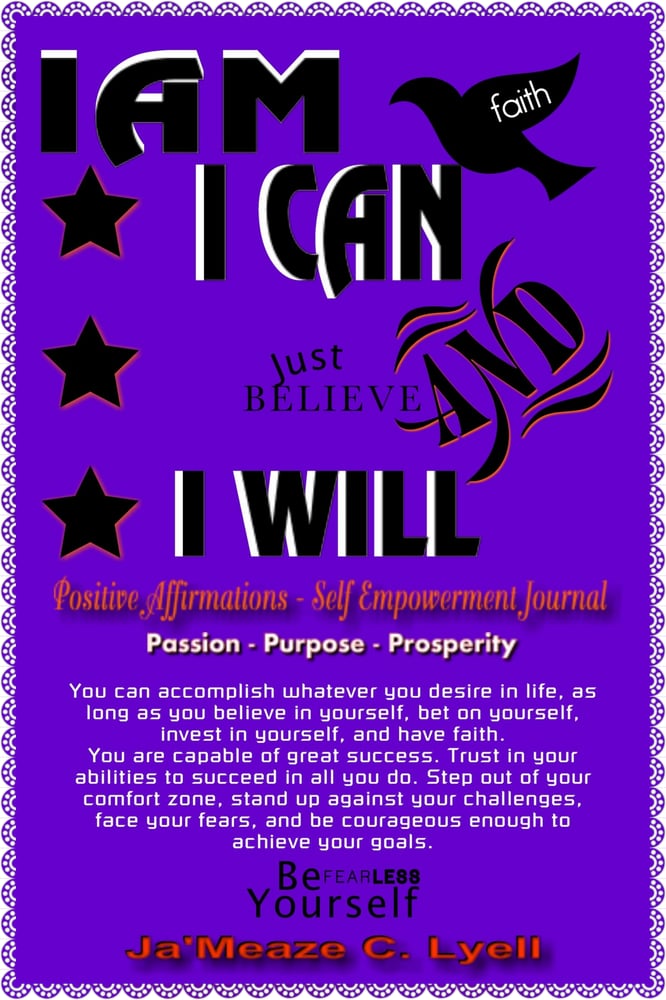 Image of I AM I CAN AND I WILL Positive Affirmations Self Empowerment Journal