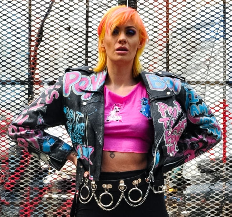 PONY BOI HAND PAINTED CROPPED VINTAGE BIKER JACKET