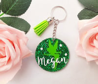 Image 1 of Personalised Keychain, Tinkerbell Keyring, Tinkerbell Glitter Keyring, Acrylic Tinkerbell Keyring