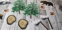 Image 5 of Sketched Woodland Trees, Axes, Mountain, and Bear Stickers (16 Pack)