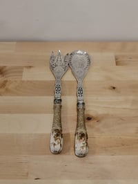 Image 1 of LARGE FORK AND SPOON SET OF 2