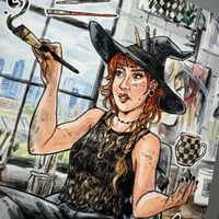 Image 4 of Painter Witch Signed Watercolor Print
