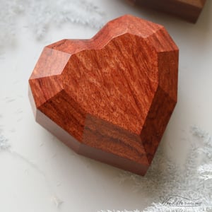 Image of Rotating heart shape ring box by Woodstorming - bubinga wood