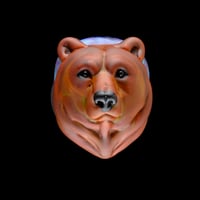 Image 1 of Lg. Yearling Brown Bear - Flamework Glass Sculpture Bead