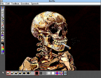 Skeleton with a Cigarette: Made in Kid Pix *PRE ORDER*