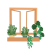 Window & Plants Large Sticker