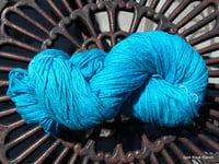 Image 1 of Aqua Caribbean Blue Heavy Worsted Mulberry Silk Yarn 195 yards