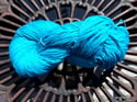 Aqua Caribbean Blue Heavy Worsted Mulberry Silk Yarn 195 yards