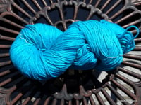 Image 3 of Aqua Caribbean Blue Heavy Worsted Mulberry Silk Yarn 195 yards