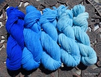 Image 4 of Extreme Blue Gradient Set Shetland Aran 2 skeins 332 yds 200 grams