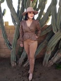 Paris Faux Leather Blouse 