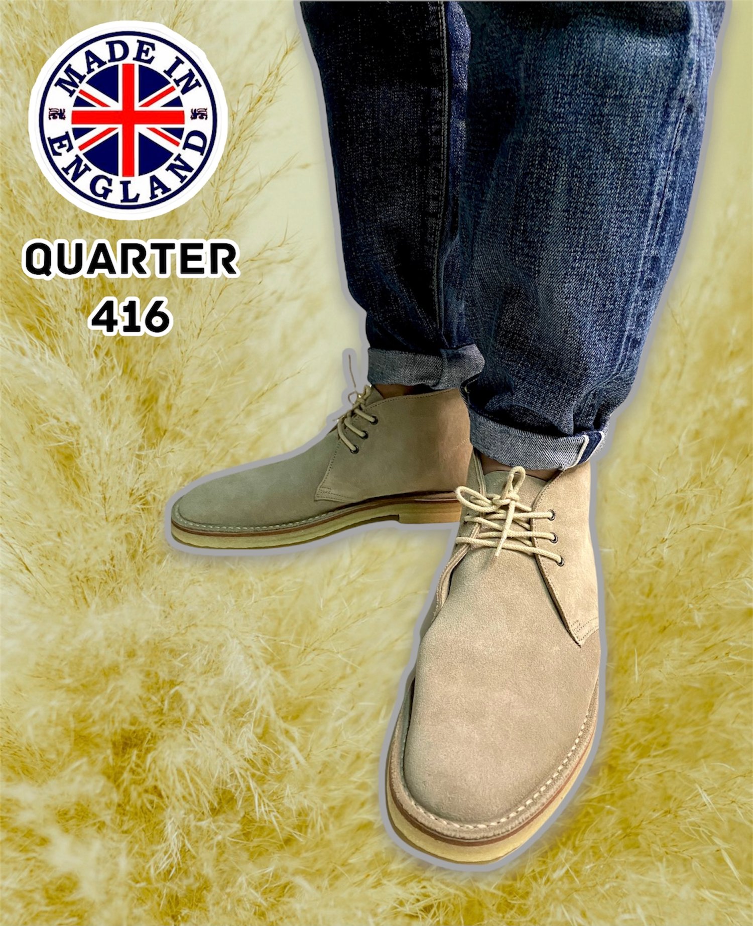 Image of Jadd classic 3 eyes chukka boots khaki suede made in England 