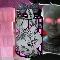 Image 1 of Pretty Haunted Doll Parts Specimen  Enamel Pin / Magnet