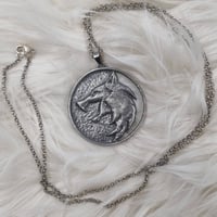 Image 1 of Witcher Pendant Pewter Metal Series 1 Necklace Geralt of Rivia Wolf