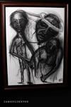 Where to, Dead Friend 18 x 24" [Original Charcoal Drawing Framed]