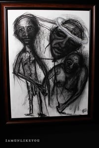 Image 1 of Where to, Dead Friend 18 x 24" [Original Charcoal Drawing Framed]